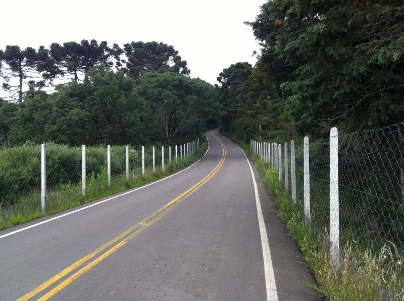 Trecho com cercamento no Parque Nacional dos Aparados da Serra. Por baixo desse local existe uma passagem subterrânea para travessia de fauna