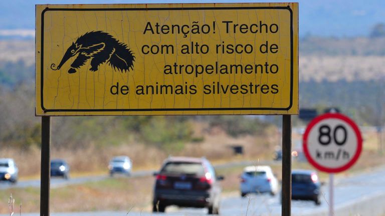Sinalização na região de Brasilia