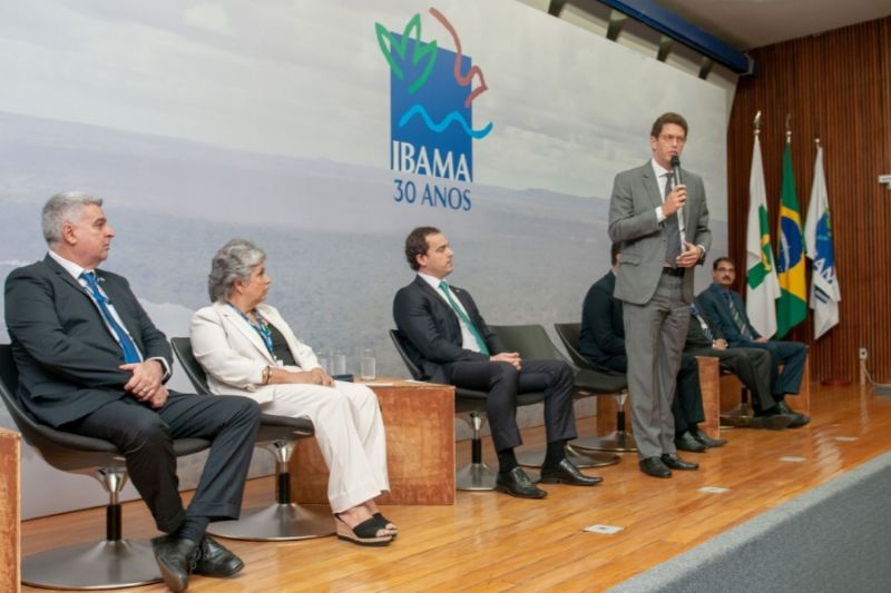 Ricardo Salles, ministro do Meio Ambiente, em cerimônia comemorativa pelos 30 anos do Ibama